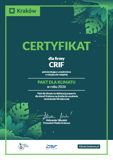 Paktdlaklimatu CRIF Certyfikat 2026